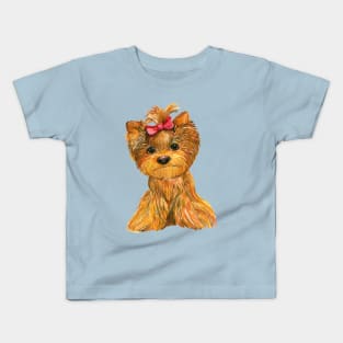 Yorkie Pup Kids T-Shirt